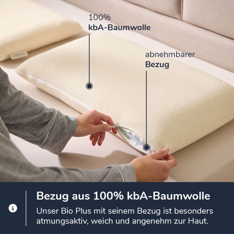 airfect Kissen Bio Plus inkl. kbA-Baumwollbezug – Bild 2