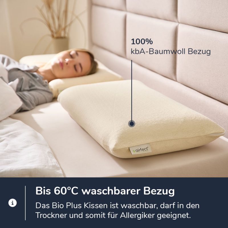 airfect Kissen Bio Plus inkl. kbA-Baumwollbezug – Bild 3