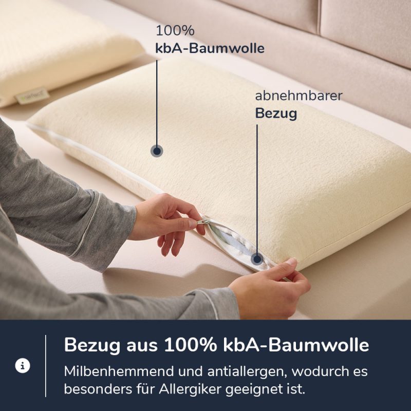 airfect Bio Kissen inkl. kbA Baumwollbezug – Bild 6